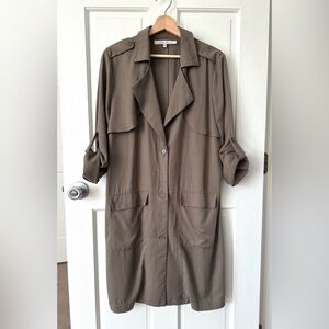 Lovers + Friends Ryan Sage Khaki Trench Coat Size M